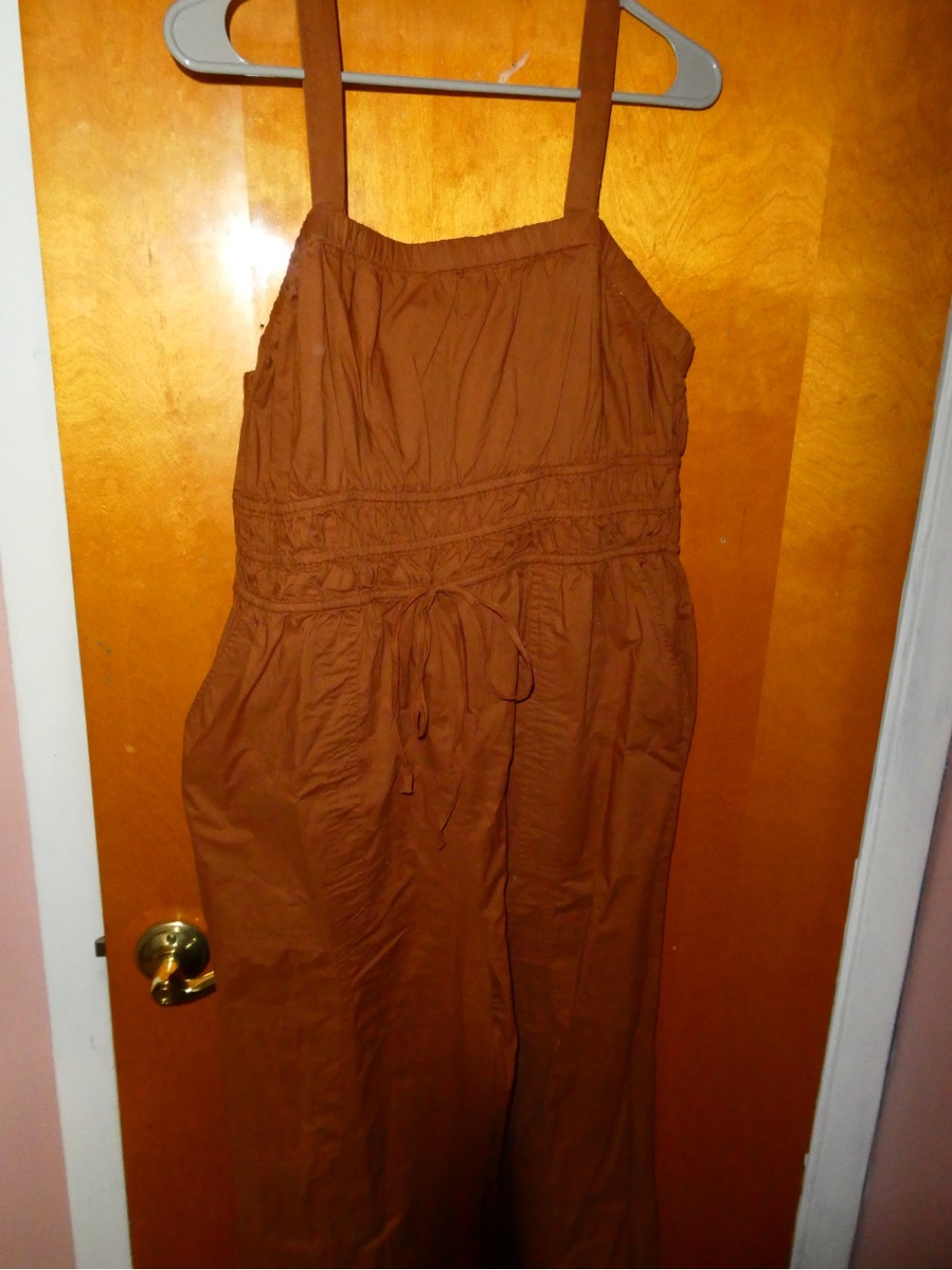 a new day Brown Wide-Leg Sleeveless Jumpsuit with Drawstring Waist